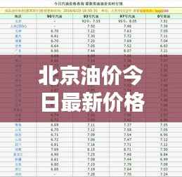 北京油价今日最新价格查询,油价调整动态一网打尽!